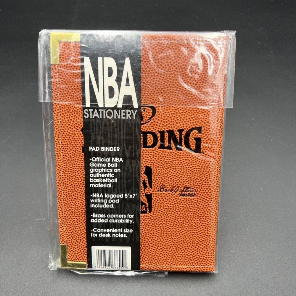 Vtg OFFICIAL NBA Stationery 5 x 7” Note Pad Binder Spalding NOS David J Stern